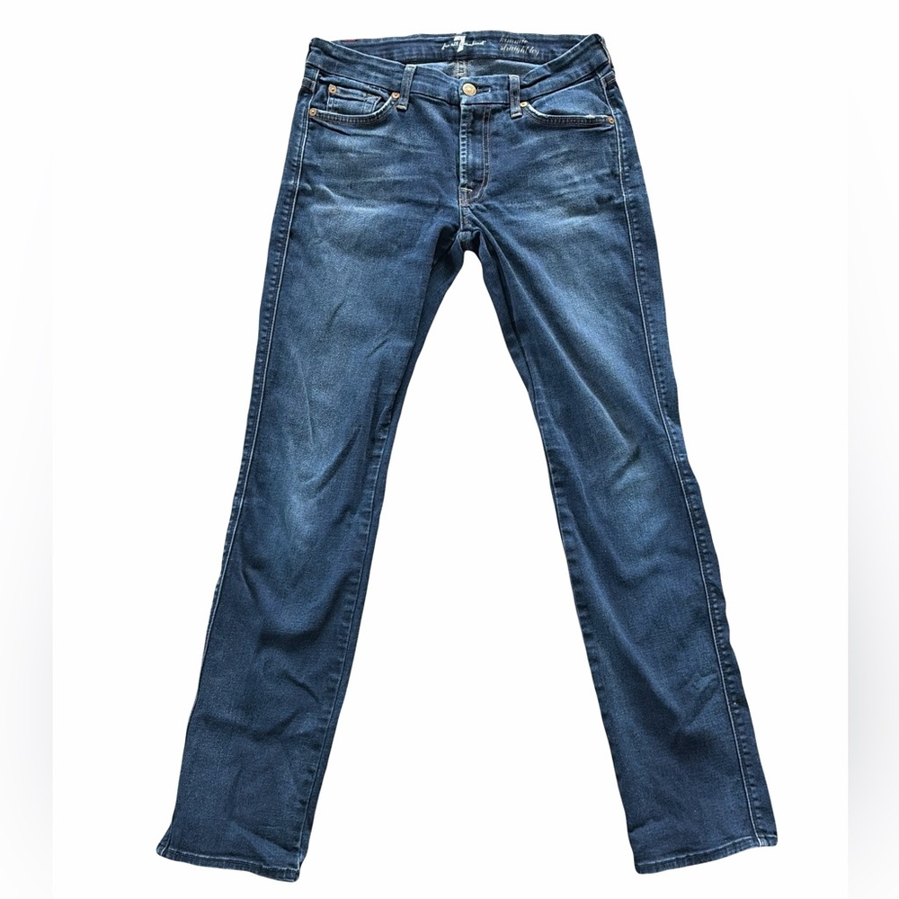 7 For All Mankind Kimmie Straight Leg Jeans - Dark Blue